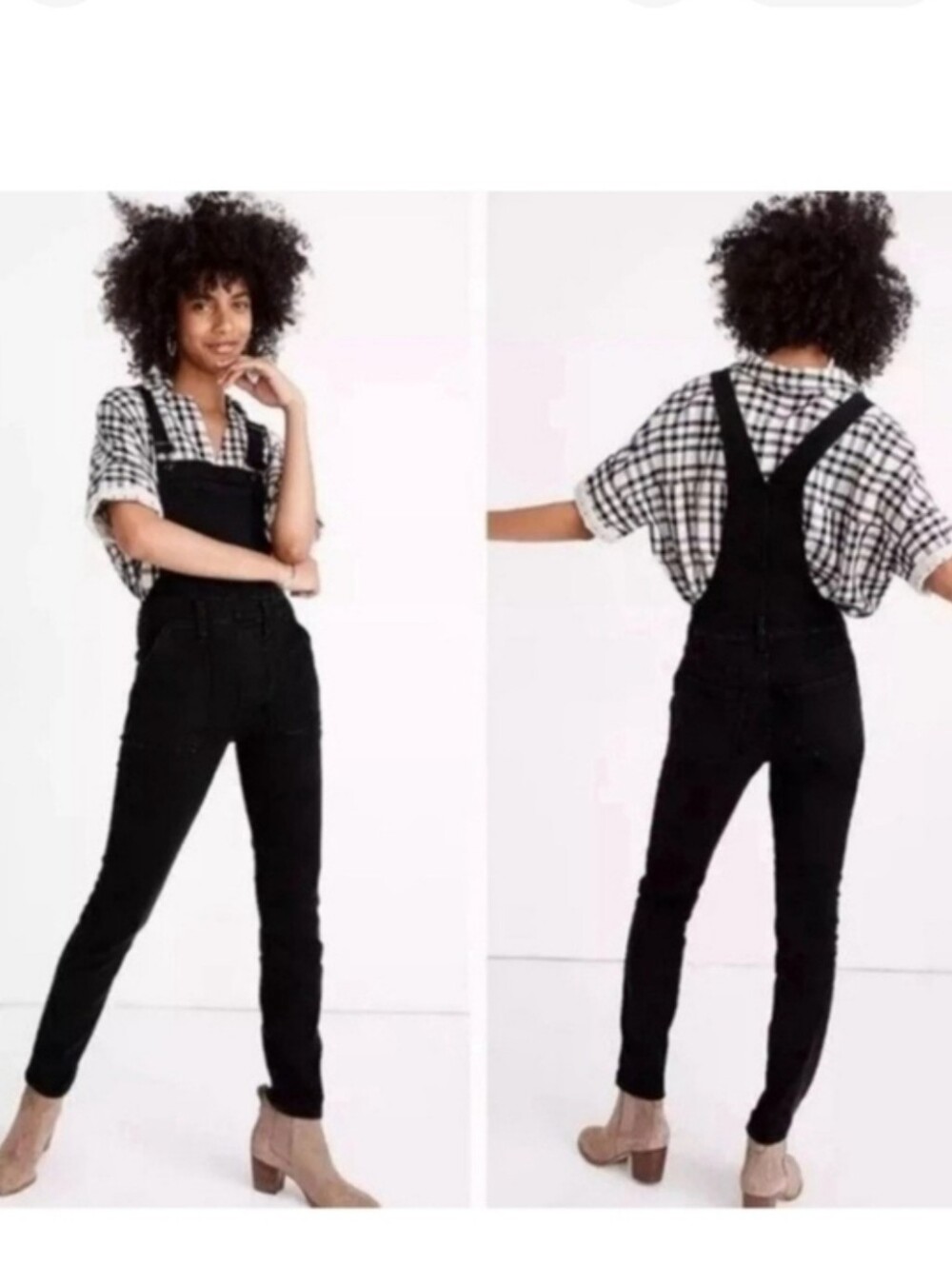 Abercrombie & Fitch Black Women's Denim Overalls - Slim Fit